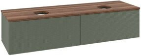 V&B Waschtischunterschrank Antao mit Frontstruktur in Grau und Grün, B/T/H: 160 x 50 x 50 cm - Bild 1