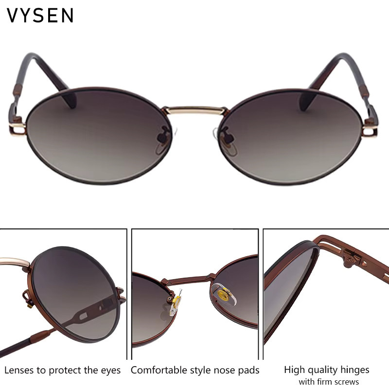 VYSEN Sonnenbrille, oval, Vollrand, Metall, Damen - Bild 3