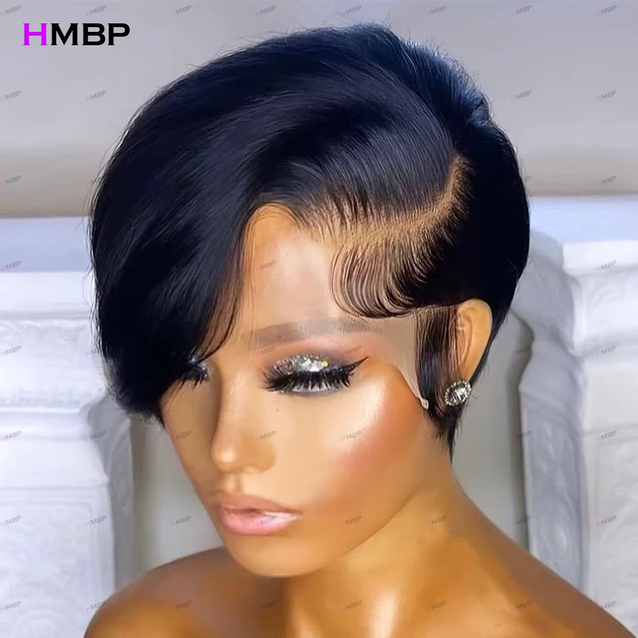 HMBP Glueless Lace Frontal Perücke, Echthaar, glatter Bob, 5x5 Closure - Bild 2