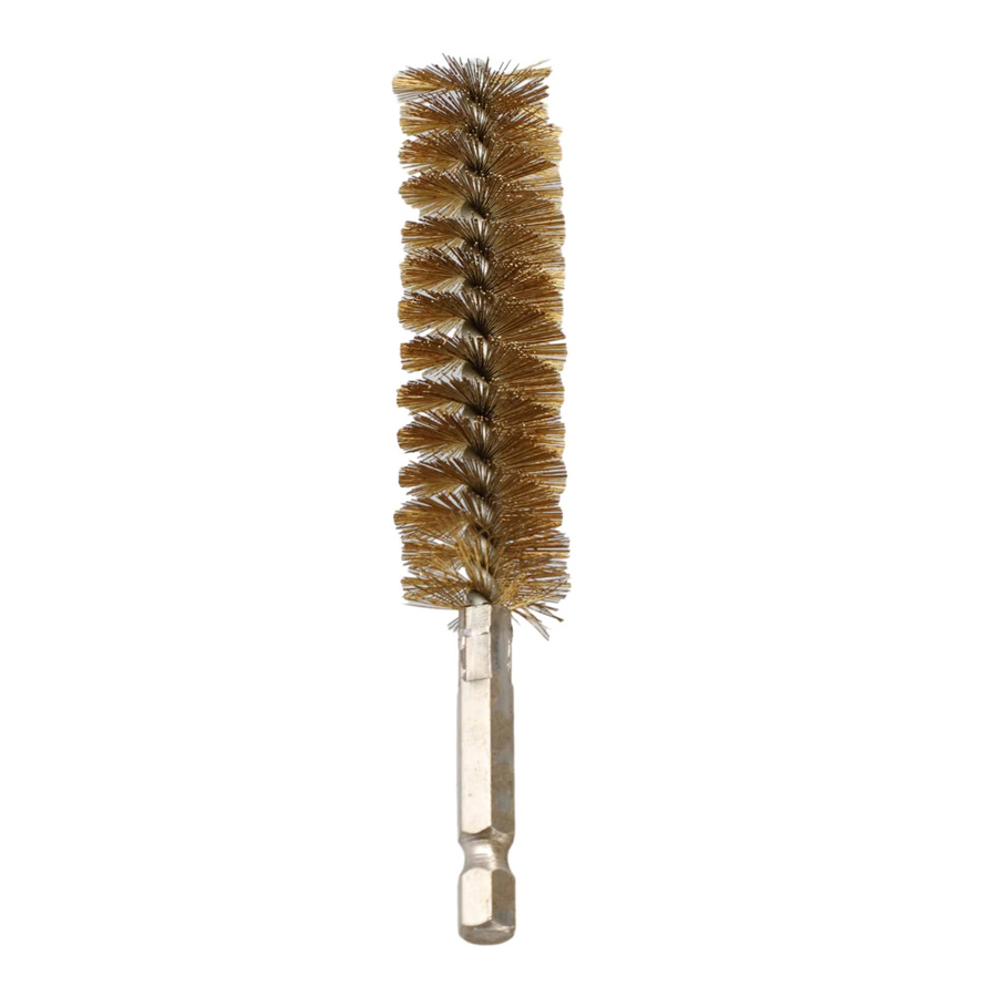 Vibratite Messingdraht-Reinigungsbürste mit sechseckigem Griff in Gold für Rostreinigung und Maschinenpflege - Bild 3