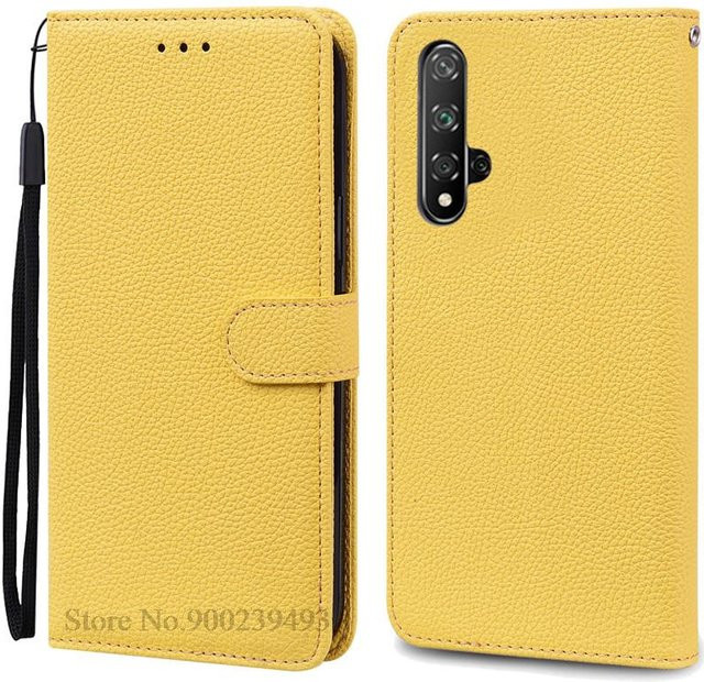 Huawei Nova 5T Brieftasche Flip Cover Handyhülle in Gelb für YAL-L21, YAL-L61, YAL-L71 - Bild 1