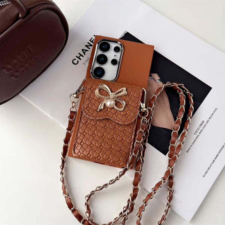 Crossbody Kartenhalter Brieftasche und Handyhülle für Samsung Galaxy S26 S25 S24 Ultra S23 S22 S21 Plus A56 A36 A06 A55 A35 A25 A15 A05S A05 in Braun - Bild 2