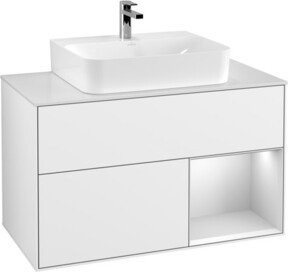 V&B Waschtischunterschrank Finion 100 in Weiß glänzend lackiert, Breite: 100 cm, Höhe: 50,1 cm, Tiefe: 50,1 cm - Bild 1