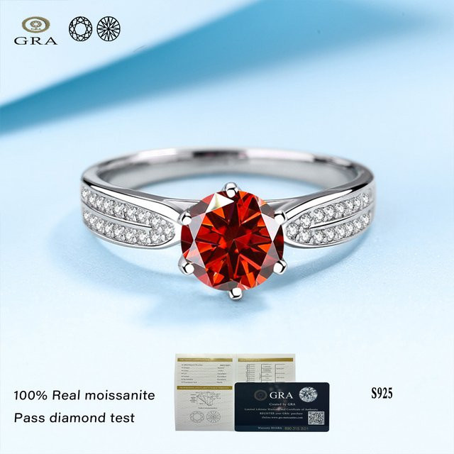 Ring 925 Silber, Moissanit, Damen - Bild 1
