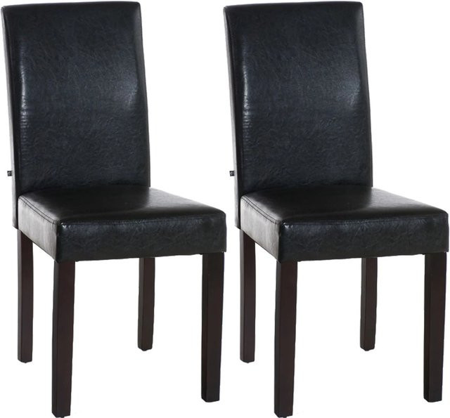 2er Set Esszimmerstühle DELUKE DALAN aus Kunstleder in Braun, B/T/H: 41 x 47 x 91 cm - Bild 1