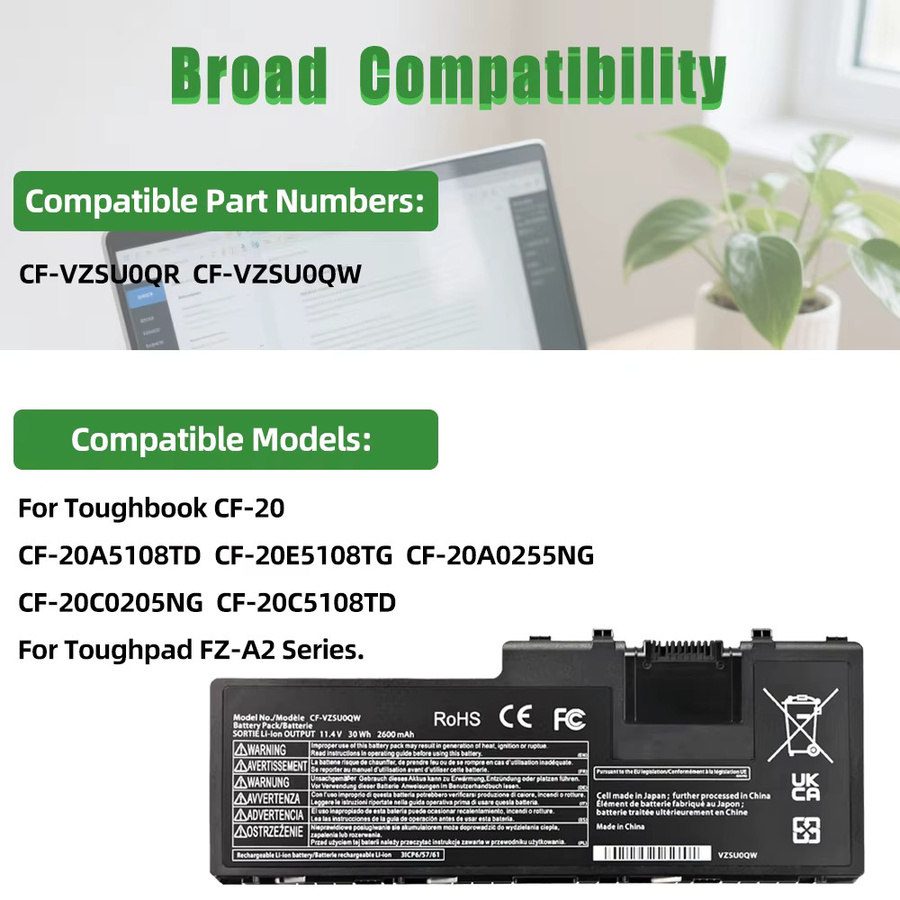Panasonic CF-VZSU0QR Akku mit 30Wh in Schwarz für ToughBook CF-20 und Toughpad FZ-A2 Tablets - Bild 3