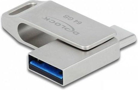 Delock USB-Flash-Laufwerk 64GB Silber mit USB-A und USB-C - Bild 1
