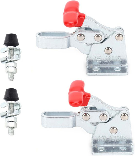 2 Stück Schweißknebelklemme Horizontalvorrichtung Winkel Kompressor Schnellspanner Handwerkzeug TOMTOP JMS in Weiß und Silber aus Metall - Bild 1