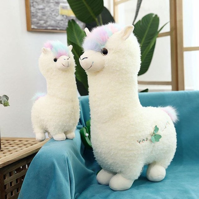 Joyful toys Alpaka Puppe Plüschtier, Weiß, 40cm - Bild 1