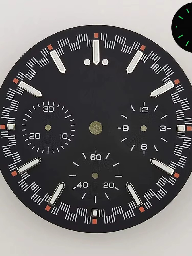 OUMASHI Chronograph, schwarzes Zifferblatt, 32,5 mm, Unisex - Bild 3
