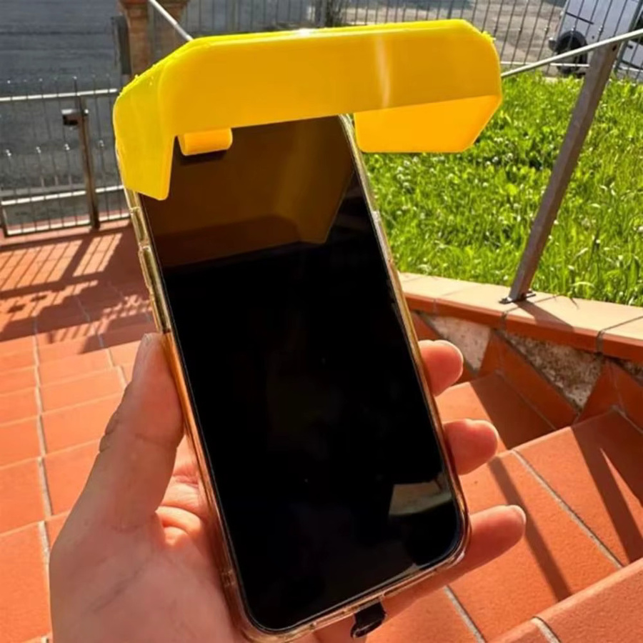 Tragbarer Universal-Telefon-Sonnenschirm mit einstellbarem Winkel für Strand und Pool, Anti-Glare-Schutz, Gelb - Bild 3