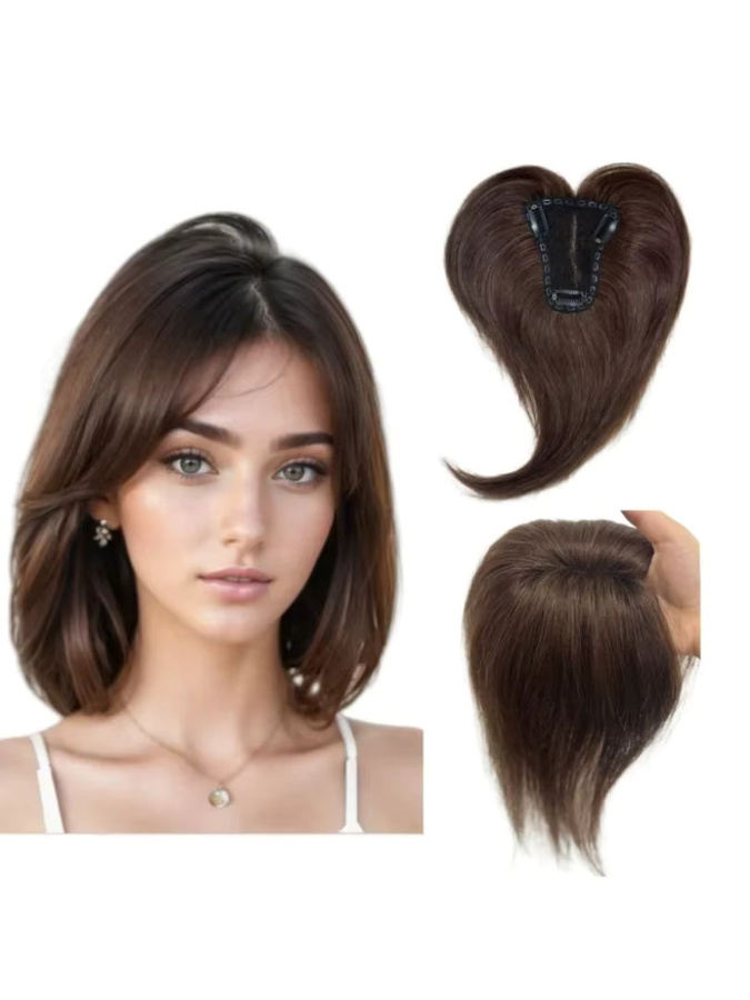 Anemone Echthaar-Topper, dunkelbrauner Pony, Damen - Bild 4