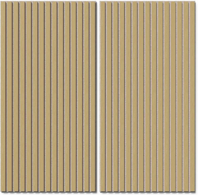 Denpanels Akustikpaneel Wandverkleidung Eiche aus MDF mit Akustikfilz in Grau, Höhe: 119,8 cm - Bild 1
