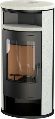 THERMIA Kaminofen Olympus in Schwarz aus Stahl und Kalkstein mit 7 kW Leistung - Bild 1