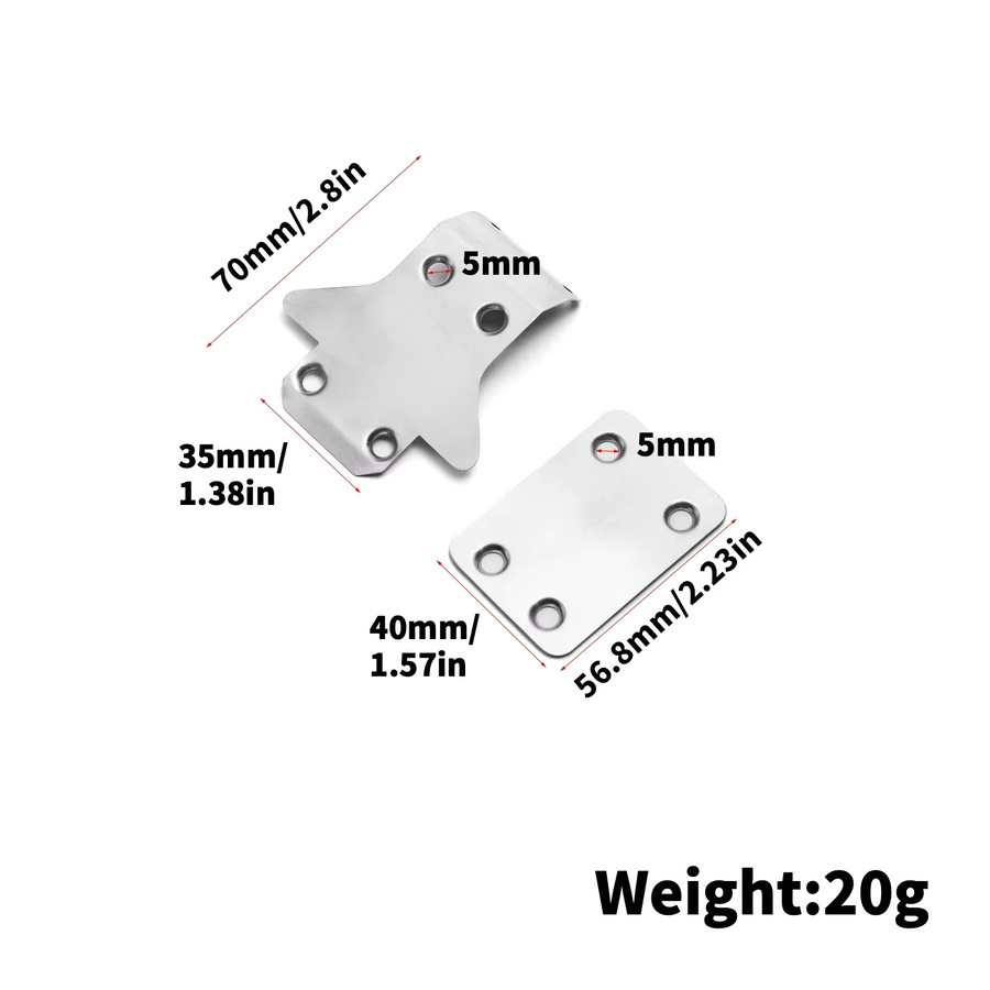 Kyosho Edelstahl-Chassis-Rüstungsschutz vorne und hinten, Zubehör, Metall - Bild 1