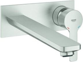 Grohe Fertigmontageset Lineare UP-2-L-WT Wandarmatur in gebürstetem Stahl, Farbe Silber, Ausladung: 20,7 cm - Bild 1