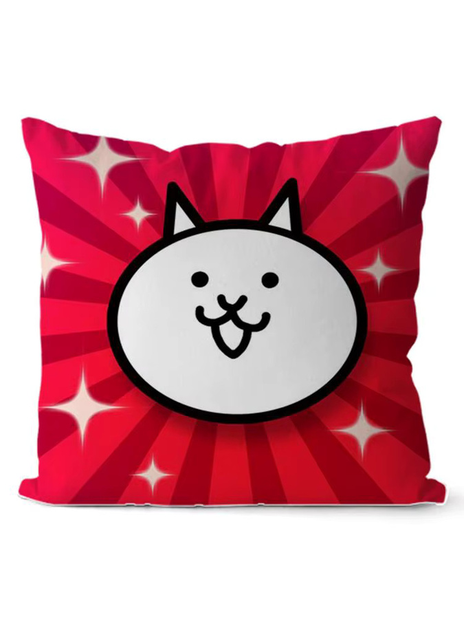 B-Battle Cats Anime-Kissenbezug aus weichem Plüschstoff, doppelseitig bedruckt, Multicolor/White2 - Bild 4
