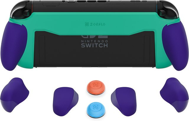 GAMWING Ergonomischer Silikongriff für Nintendo Switch in Grün, Rutschfeste Austauschbare Griffe in 3 Größen, Dock-kompatibel - Bild 1
