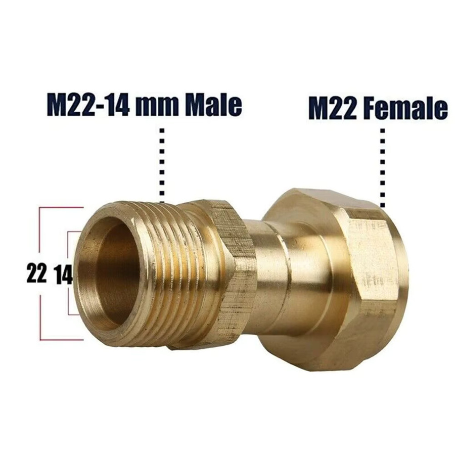 VIBRATITE M22 14mm Gewinde-Druckreiniger-Drehgelenk-Verbinder mit Anti-Wickel-Funktion in Gold - Bild 2