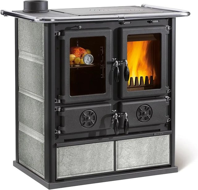 La Nordica-Extraflame Holzherd Rosetta Sinistra in Beige/Grau mit Naturstein 7,9 kW - Bild 1