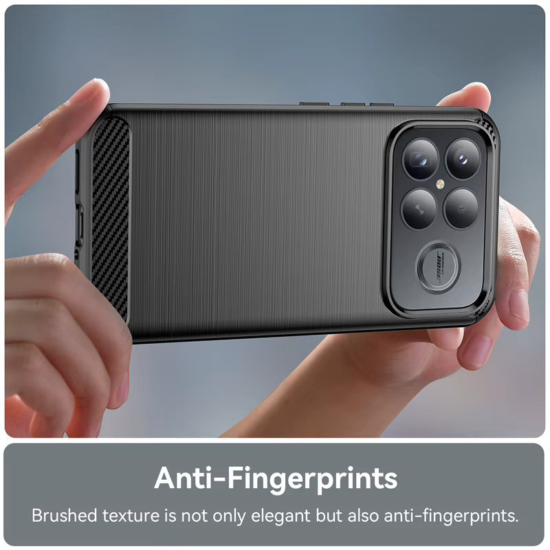 Hautfreundliche Silikonhülle mit gebürstetem Kohlefasermuster für Xiaomi Poco F8 Ultra F7 X7 M7 Pro, stoßfeste Pufferabdeckung in Schwarz oder Blau - Bild 5