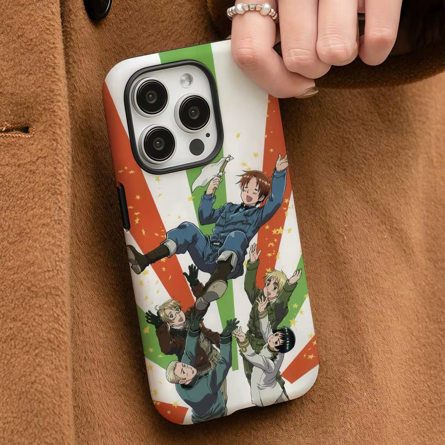 H-Hetalia Axis Powers Handyhülle für iPhone 17 16 15 14 13 12 Pro Max Plus in White Multicolour mit glänzender HD-Doppelschicht-Flüssighartschale - Bild 3