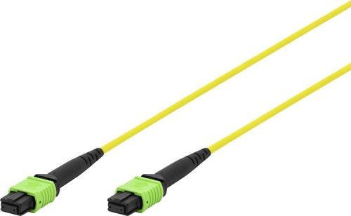 Digitus LWL-MPO-Patchkabel OS2 Singlemode 09/125 my, 12 Fasern, MPO auf MPO, Länge: 5,0 m, Gelb/Schwarz/Grün (DK-2966-05) - Bild 1
