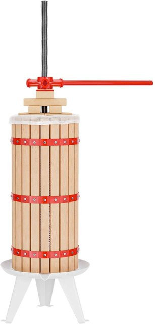 Wiltec Obstpresse 30L Saftpresse für Apfel, Maische und Wein in Braun-rot - Bild 1
