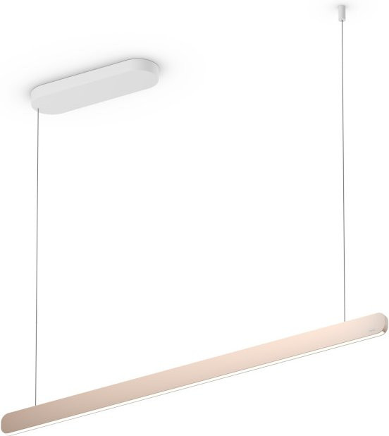 Occhio Mito linear volo 100 up LED-Pendelleuchte in Weiß matt mit Gold matt Kopf, dimmbar mit Occhio air Modul und x-tra warm LED (2200K - 3500K) - Bild 1