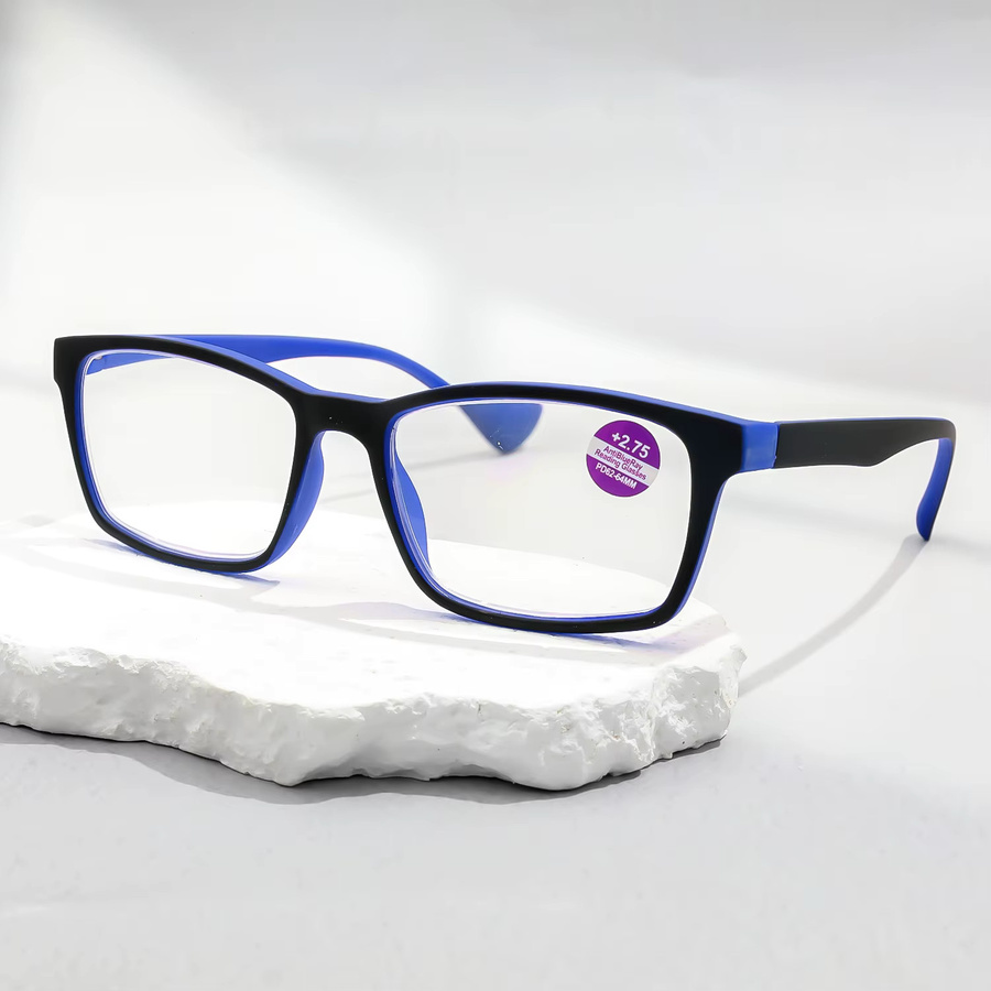 Lesebrille Unisex, Vollrand, rechteckig, Kunststoff, schwarz, Krokodil - Bild 1