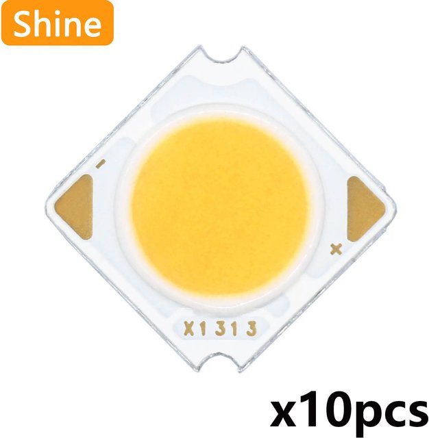 10er Set DT&ZM Hochleistungs Bridge Lux LED COB Chips Warmweiß für Spotlight und Downlight Zubehör DIY, Durchmesser: 13 mm - Bild 1