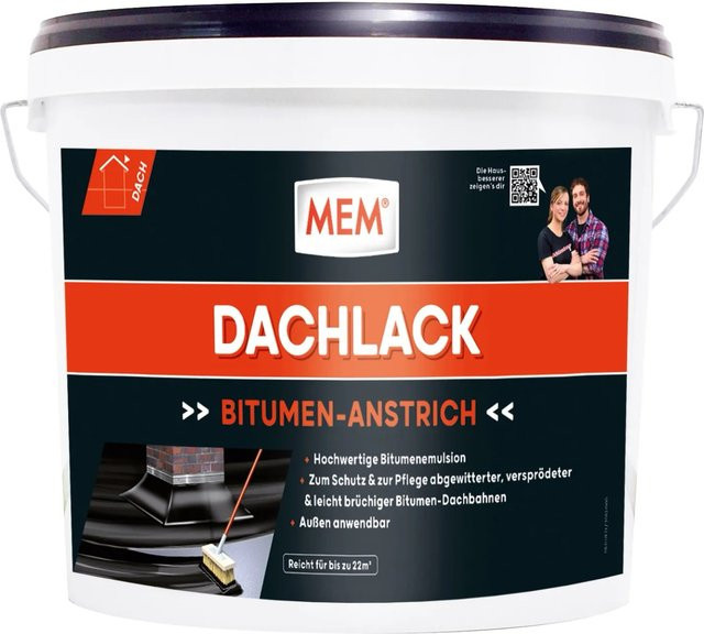 MEM Dachlack wasserbasiert Schwarz 10 l - Bild 1