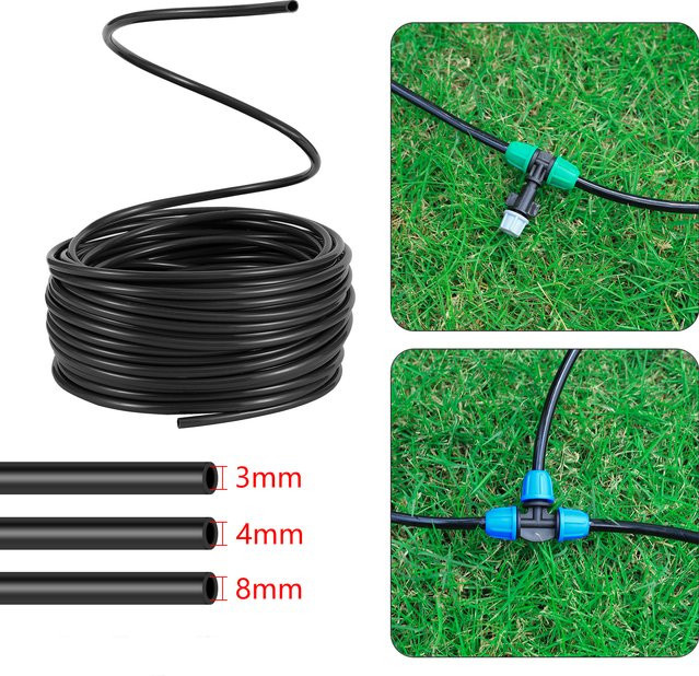 Adhere To Fly PVC-Mikrobewässerungsschlauch für die Gartenbewässerung, Schwarz, 10 Meter - Bild 1