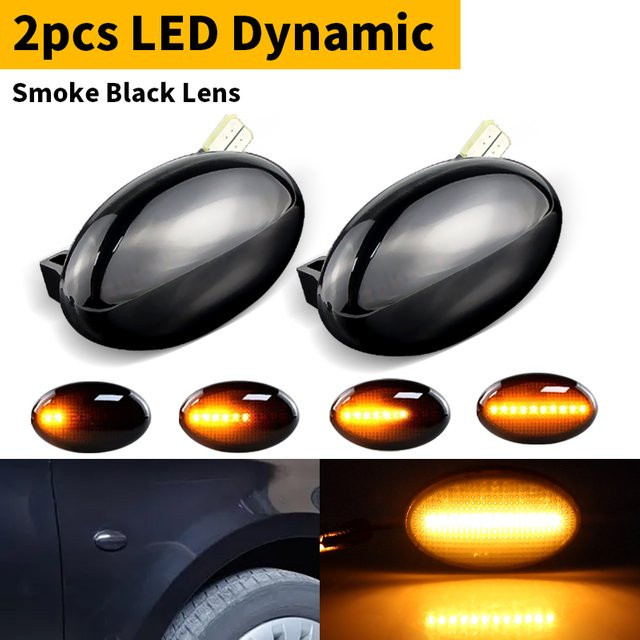 2 Stück APMATAUTO Dynamische LED Seitenmarkierungsleuchten mit Rauchglas für Mercedes-Benz Vito W639 und W447 in Schwarz und Grau - Bild 1