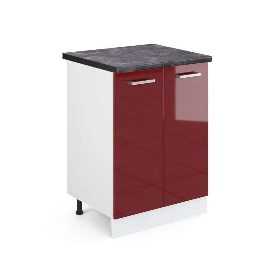 Vicco Küchenunterschrank R-Line Bordeaux Hochglanz Weiß Anthrazit B: 60 cm, T: 60 cm, H: 81,6 cm - Bild 2