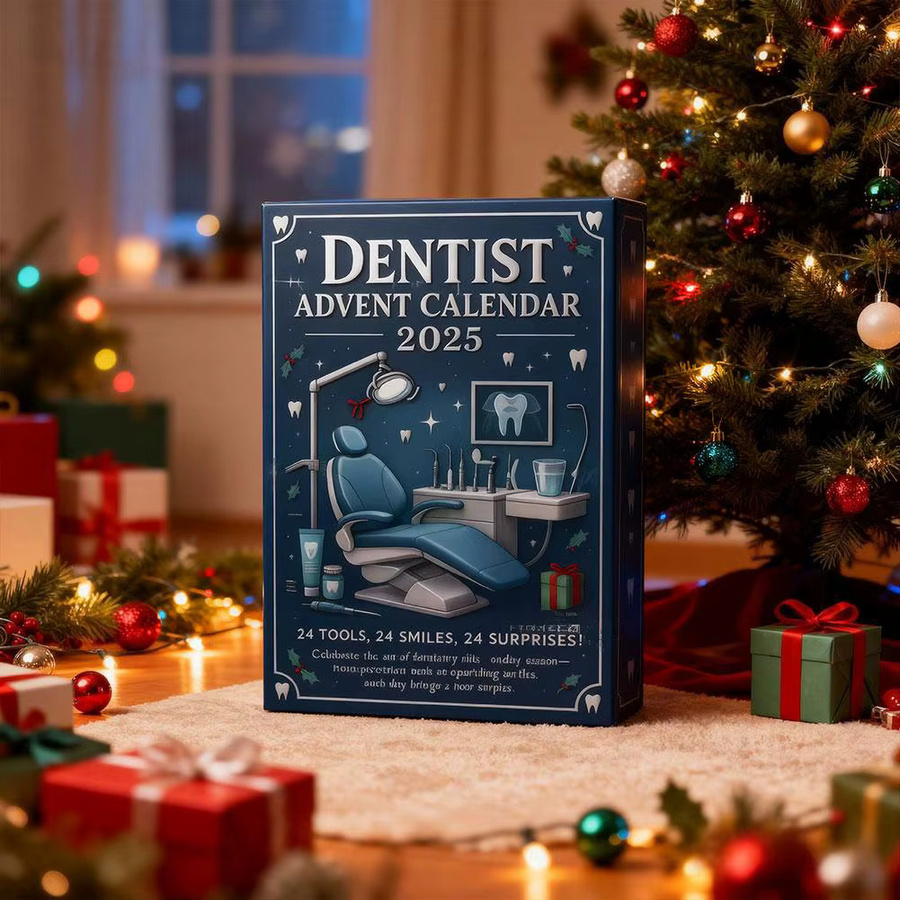 Adventskalender für Kinder mit Dental-Thema für das Jahr 2025 in Blau aus Papier - Bild 3