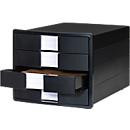 HAN Schubladenbox Impuls 2.0 Dokumentenbox mit 4 Schubladen, Format A4, stapelbar, Schwarz - Bild 2