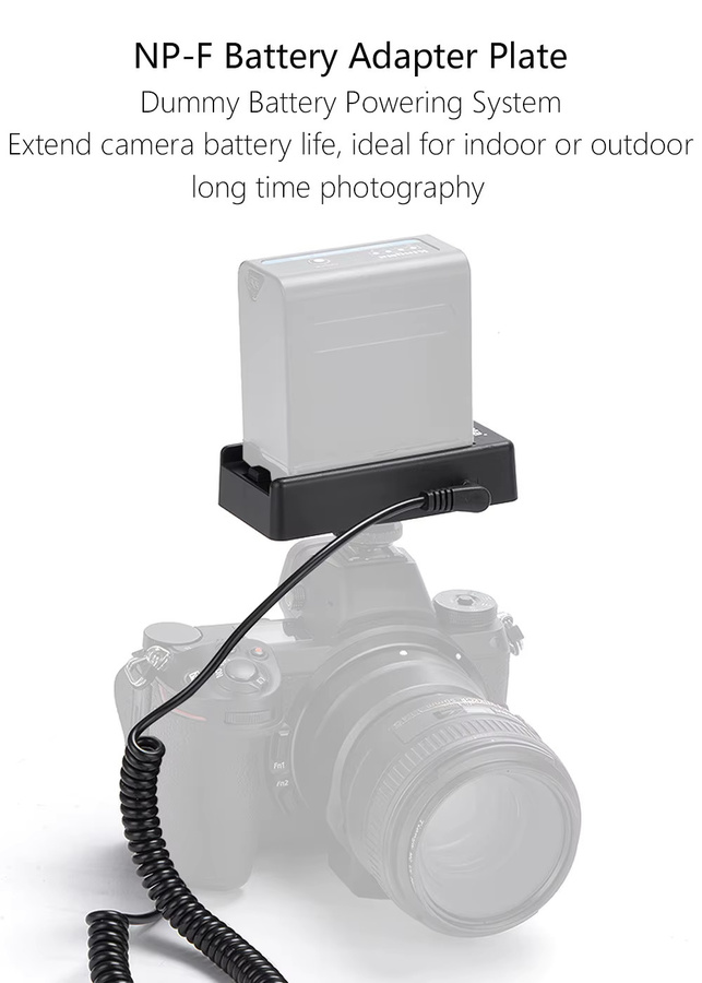 Probty DSLR-Kameraklemme NP-F Akku-Adapterplatte für Sony NP-F-Akkus mit 8,4 V/7,4 V Ausgang in Schwarz - Bild 5
