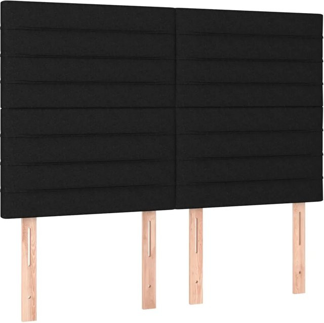 vidaXL LED Kopfteil Schwarz mit USB-Ladeanschluss und integrierter Beleuchtung, Breite: 144 cm, Tiefe: 5 cm, Höhe: 118 bis 128 cm - Bild 1