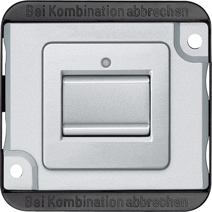 Merten MEG3116-7060 1-poliger Aus-/Wechselschalter-Einsatz mit zentraler Abdeckplatte in Silber - Bild 1