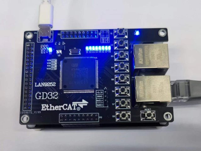 LAN9252 Slave Station GD32F470/GD32F407 Entwicklungsboard EtherCAT Slave Station 16IO CIA402 in Schwarz - Bild 1