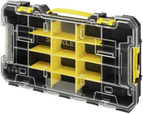 Stanley Fatmax Pro-Stack Organiser Werkzeugkiste aus Polycarbonat, transparent und gelb, stapelbar - Bild 1