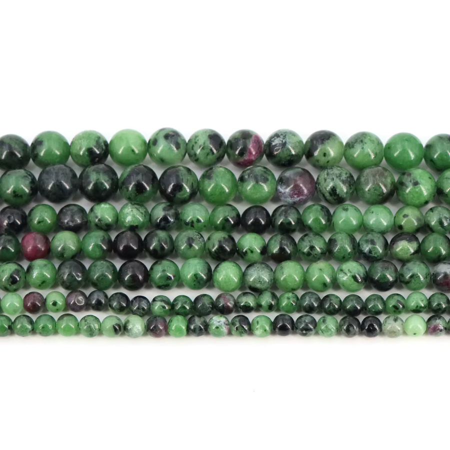 Strang Naturstein Perlen, Rubin, Zoisit, Jade, Unisex - Bild 4