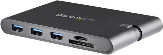 StarTech.com USB-C Multiport Adapter DKT30CHVSCPD in Schwarz mit HDMI 4K, VGA, 100W PD Passthrough, 3x USB 3.0, Gigabit Ethernet sowie SD und MicroSD Card Reader - Bild 1