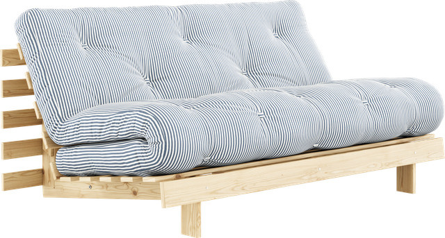 Karup Roots 160 Schlafsofa mit verstellbarer Kopfstütze, gestreift in Multicolour, skandinavisches Design mit Holzgestell, B/T/H: 160 x 200 cm - Bild 1