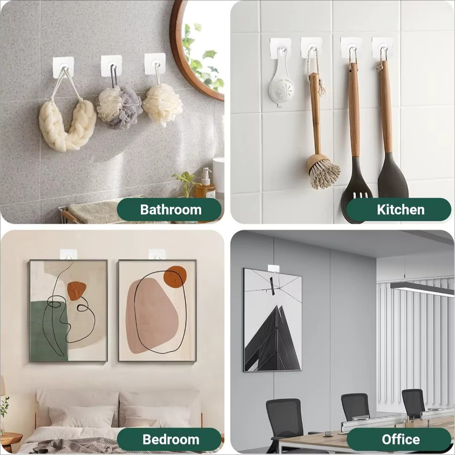 Wasserdichte Klebehaken ohne Bohren für Bilderrahmen und Wandorganisation in Küche und Badezimmer - Bild 3