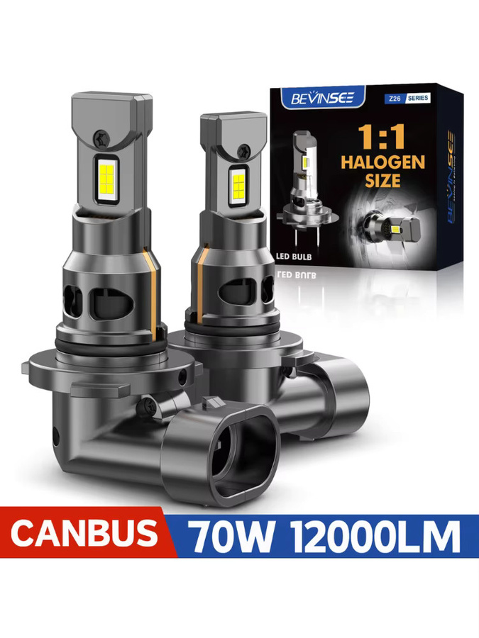 BEVINSEE HB3 9005 LED-Nebelscheinwerfer mit CANBUS, 6000 K, 12 V, Plug&Play Ersatz für Halogen - Bild 3