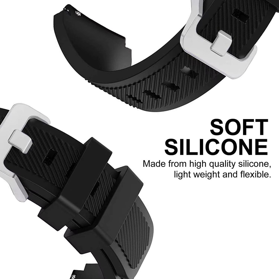 Zeblaze Uhrenarmband, Silikon, Schwarz, Unisex, 22 mm - Bild 1
