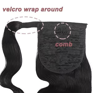 Dula A Hair Body Wave Pferdeschwanz-Extensions aus Echthaar, Damen - Bild 3