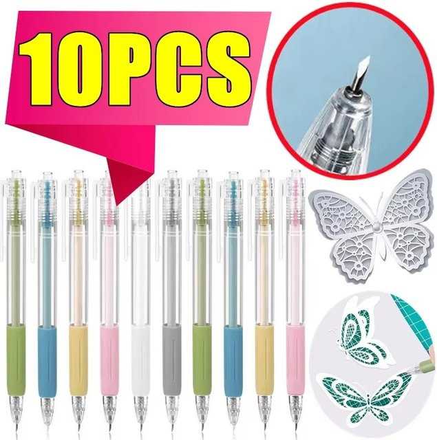 10 Stück Kunst- und Bastelmesser in Grün für Scrapbooking und Papierarbeiten - Bild 1